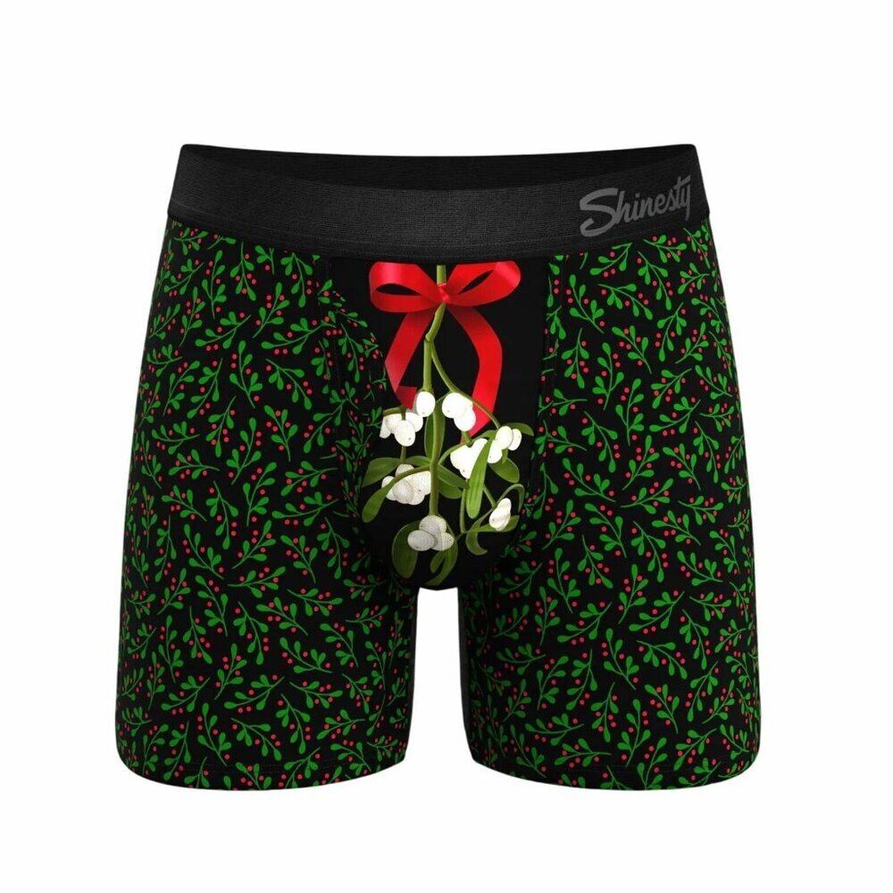 Shinesty Men's Hammock Pouch Underwear Boxer The Kiss Me There Mistletoe